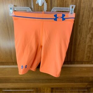 Men’s Under armour orange compression shorts size small